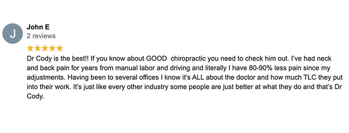 Chiropractic Redmond WA Testimonial John